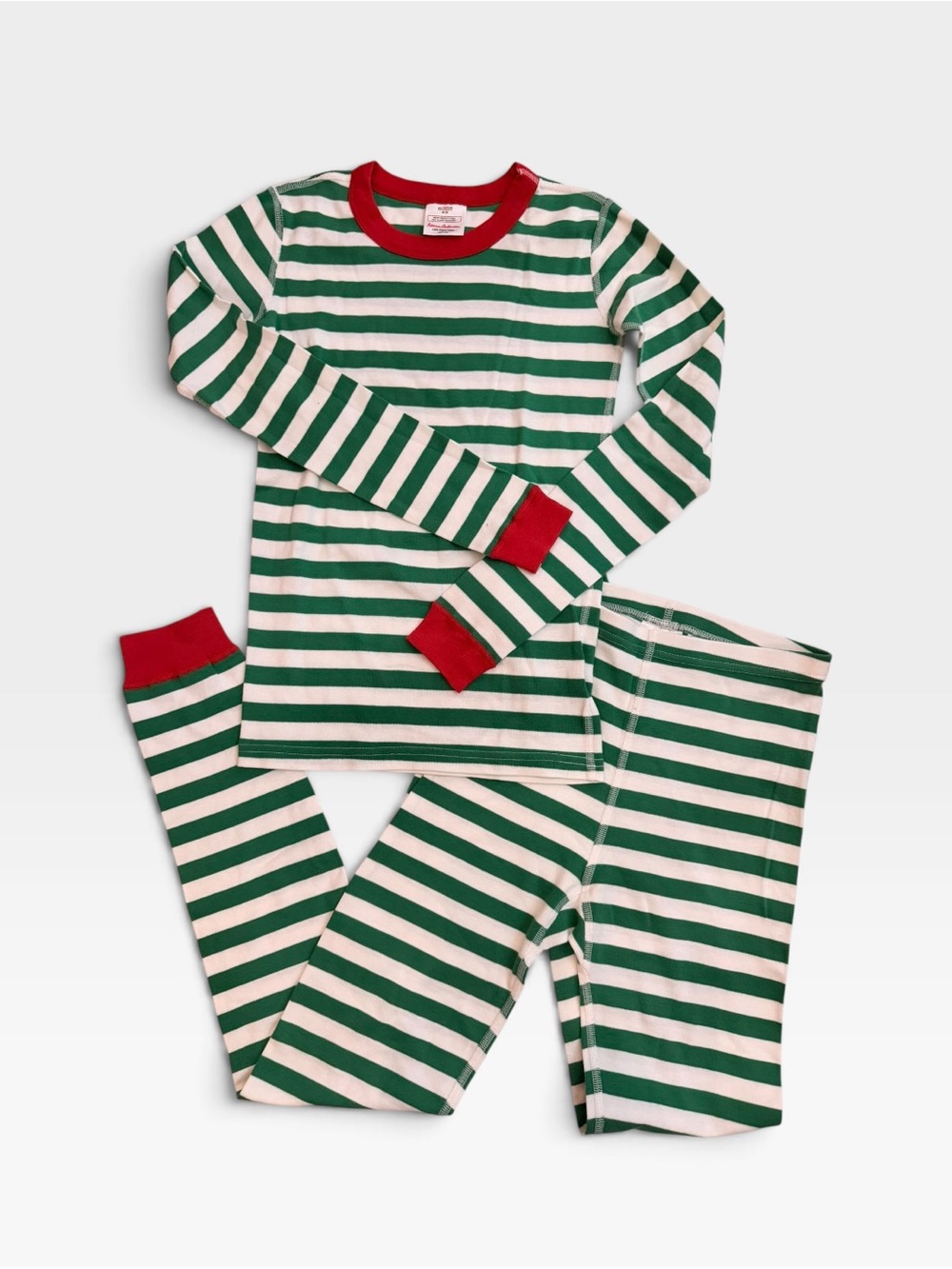Hanna Andersson holiday green stripe pj set